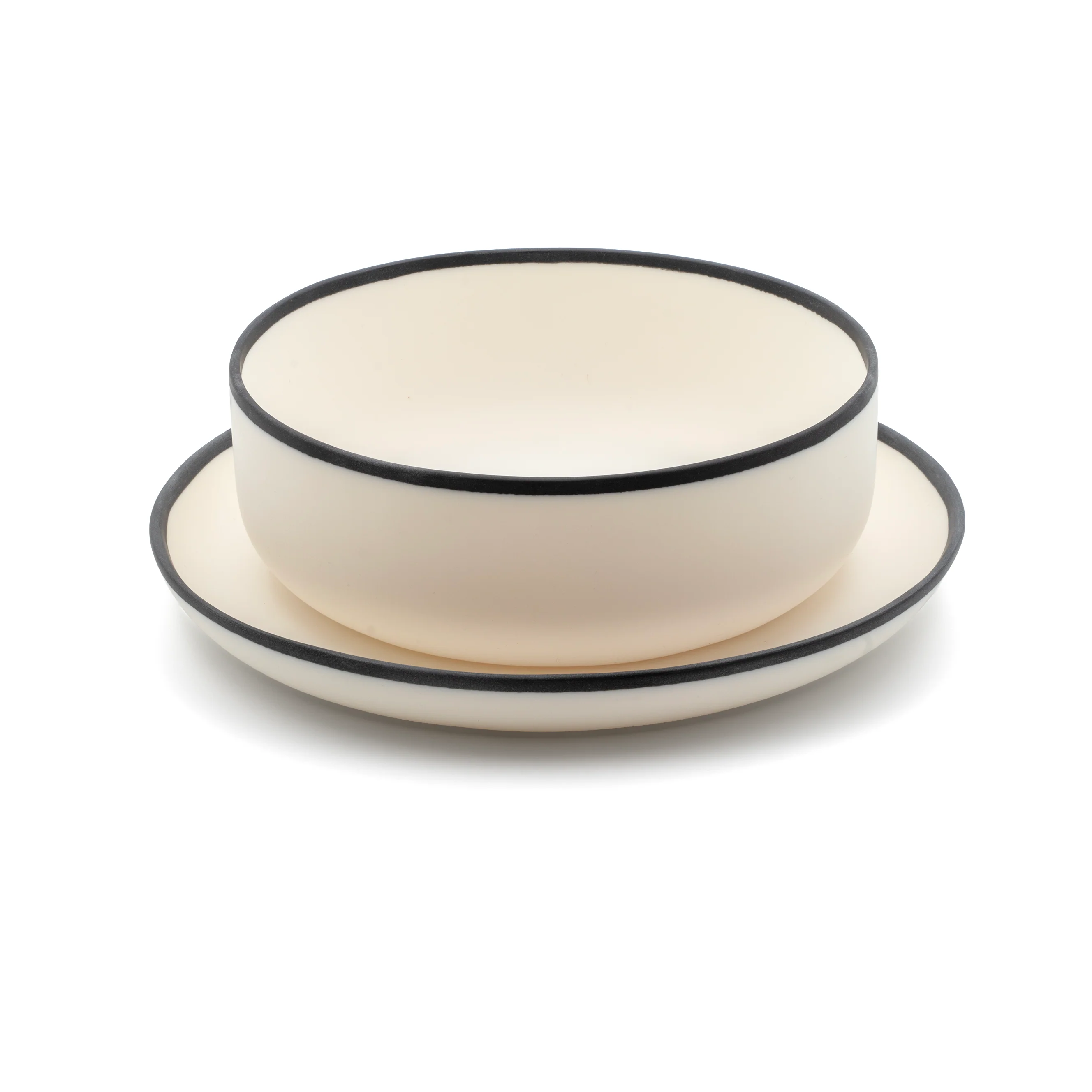 Handmade Ligne Large Plate and Medium Bowl Set - Image 2