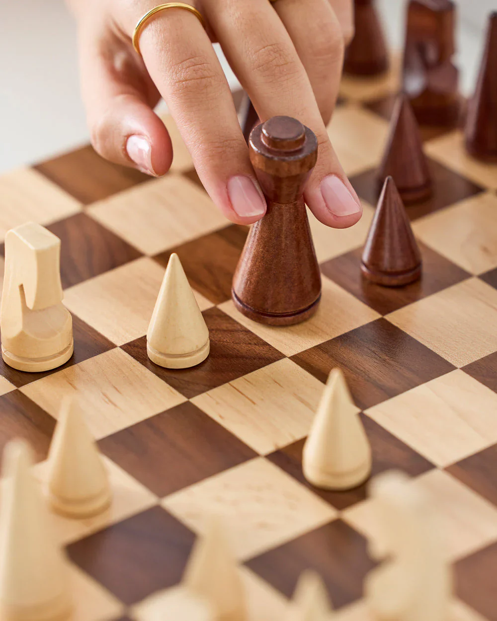 Minimalist Wood Chess Set - Image 5